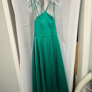 My Michelle Teal Backless Dress